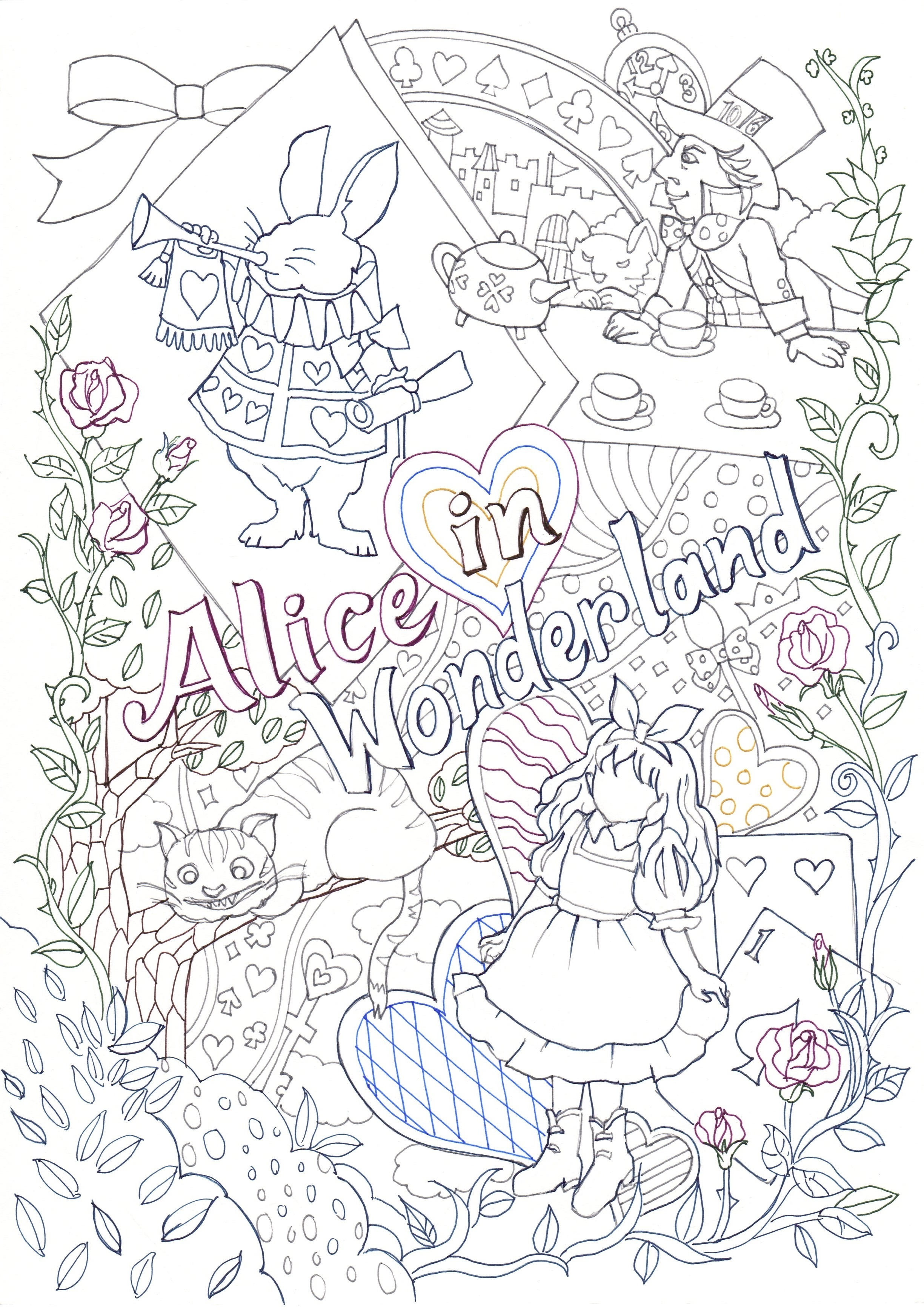 アリスの不思議かわいい物語 : おしゃれな塗り絵BOOK おしゃれな塗り絵BOOK アリスの不思議かわいい物語（ ソシム株式会社